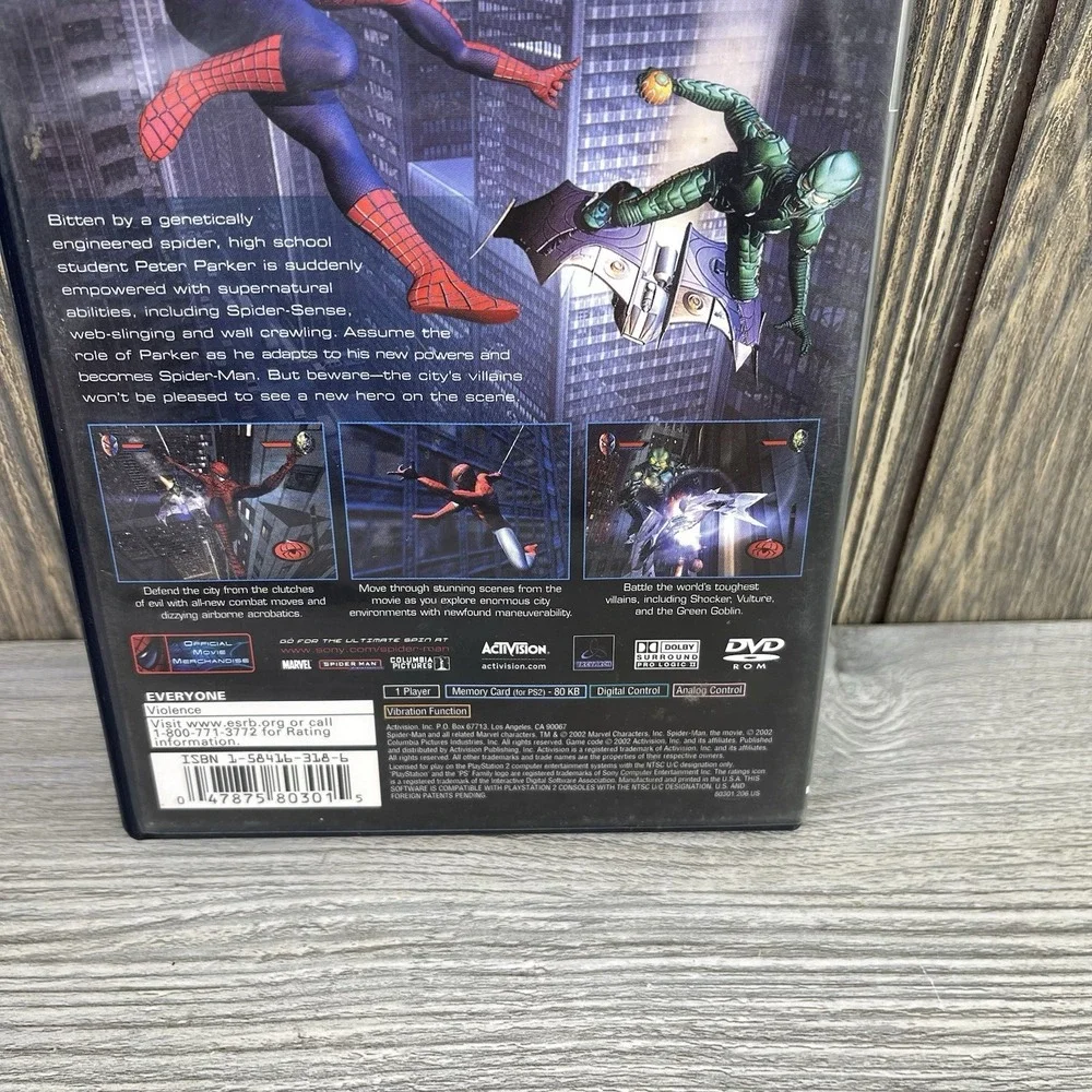 Spider-Man (Sony PlayStation 2, 2002) Tested Working